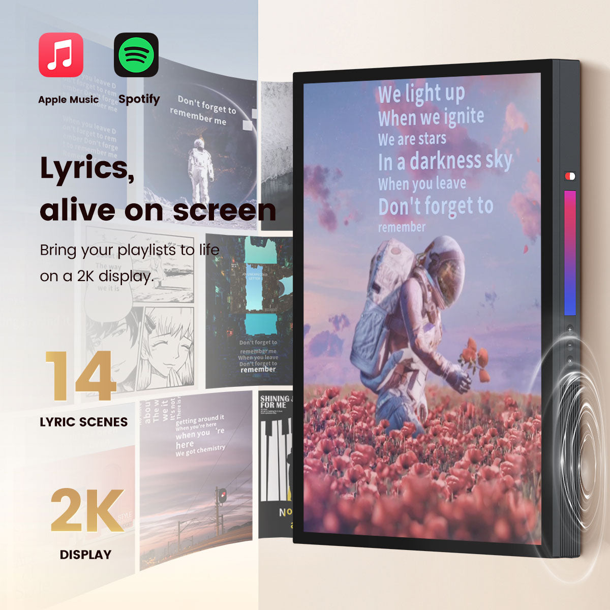 Morningblues Gallery T2 Lyrics Portrait Speaker | Digital Frame